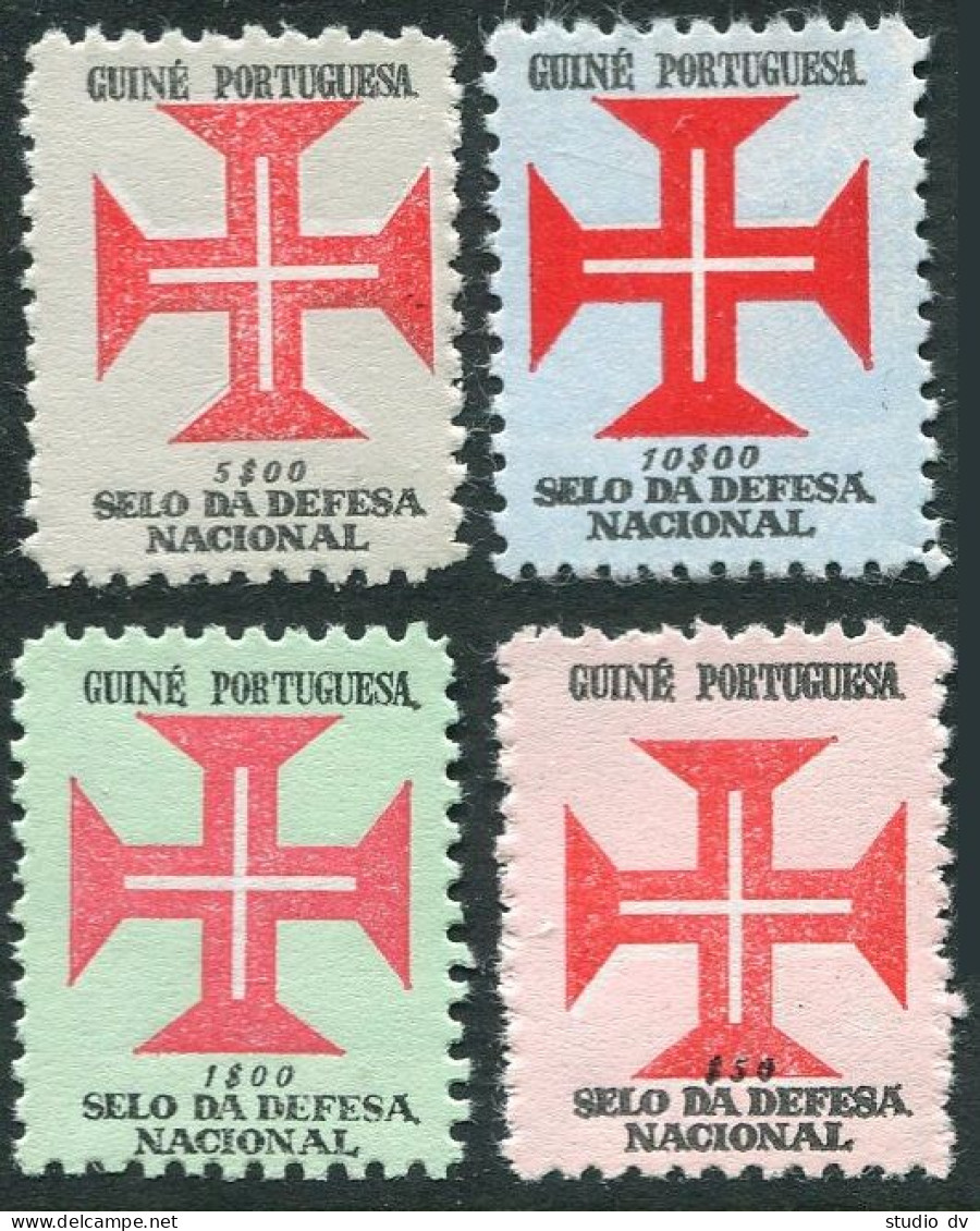 Portuguese Guinea RA13-RA16, MNH. Postal Tax Stamps 1967. Lisignian Cross. - Guinea (1958-...)