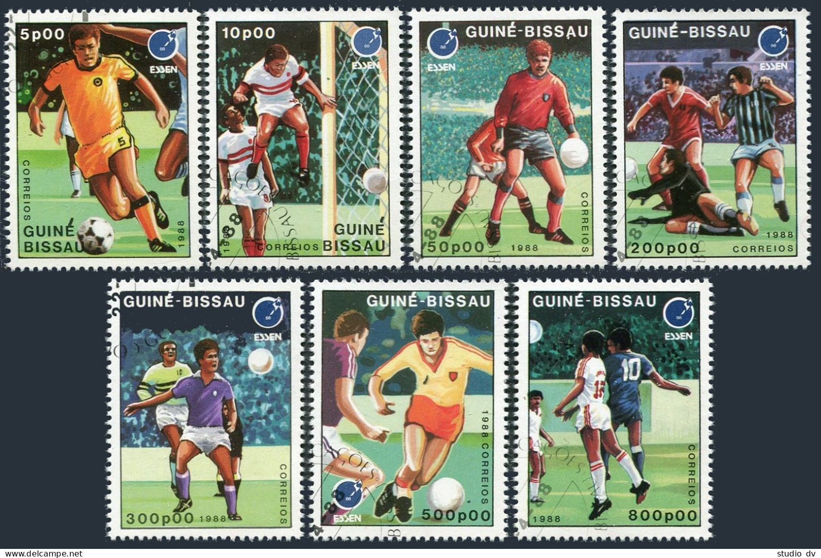 Guinea Bissau 711-717,CTO.Michel 943-949. Soccer,ESSEN-1988. - Guinee (1958-...)