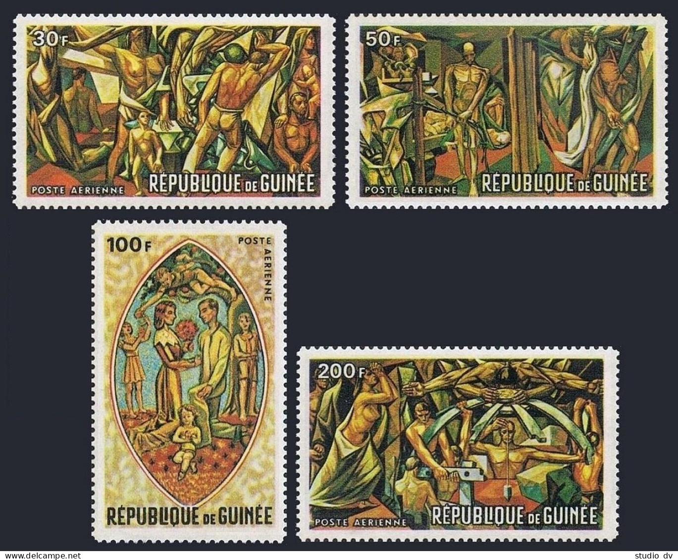 Guinea C96-C99,C98A-C98B, MNH. Mi 457-463 Bl. Murals By Jose Vela Zanetti, 1967. - Guinea (1958-...)