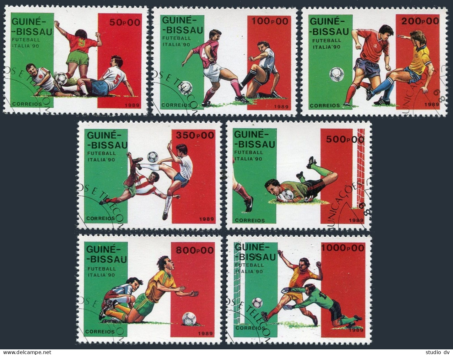 Guinea Bissau 780-786,CTO.Michel 1073-1079. World Soccer Cup Italy-1989. - Guinea (1958-...)