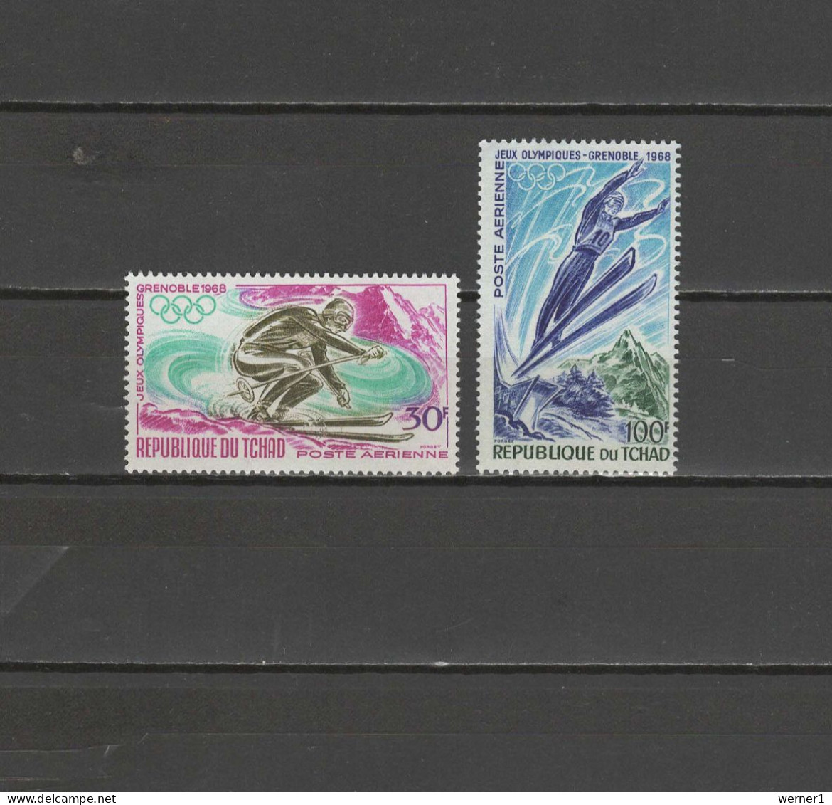 Chad - Tchad 1968 Olympic Games Grenoble Set Of 2 MNH - Winter 1968: Grenoble