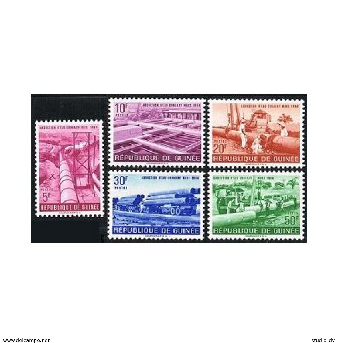Guinea 328-332,MNH.Mi 230-234. Completion Of The Water-supply Pipeline,1964. - Guinée (1958-...)