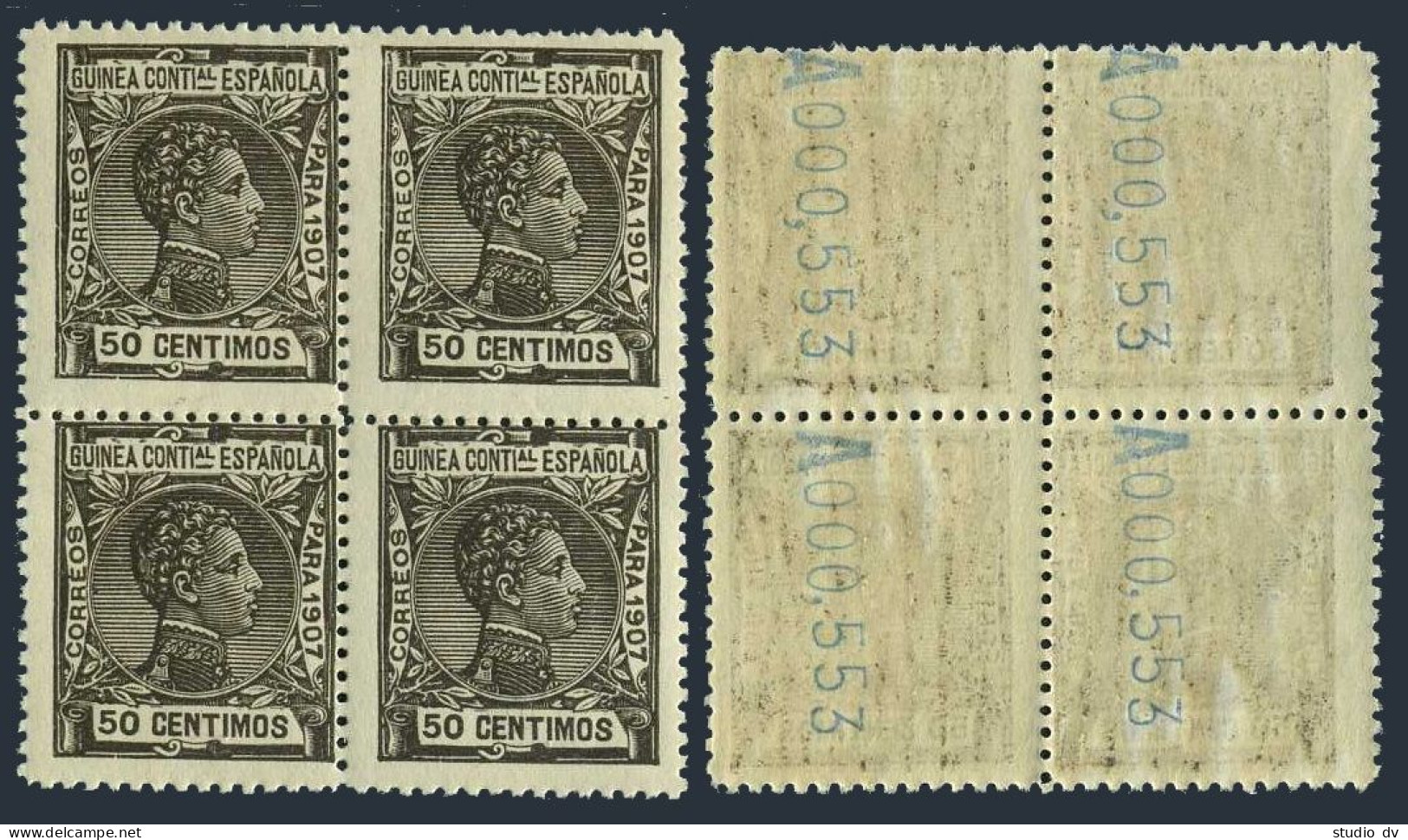 Spanish Guinea 66 Block/4,MNH.Michel 79. King Alfonso XIII,1907. - Guinea (1958-...)