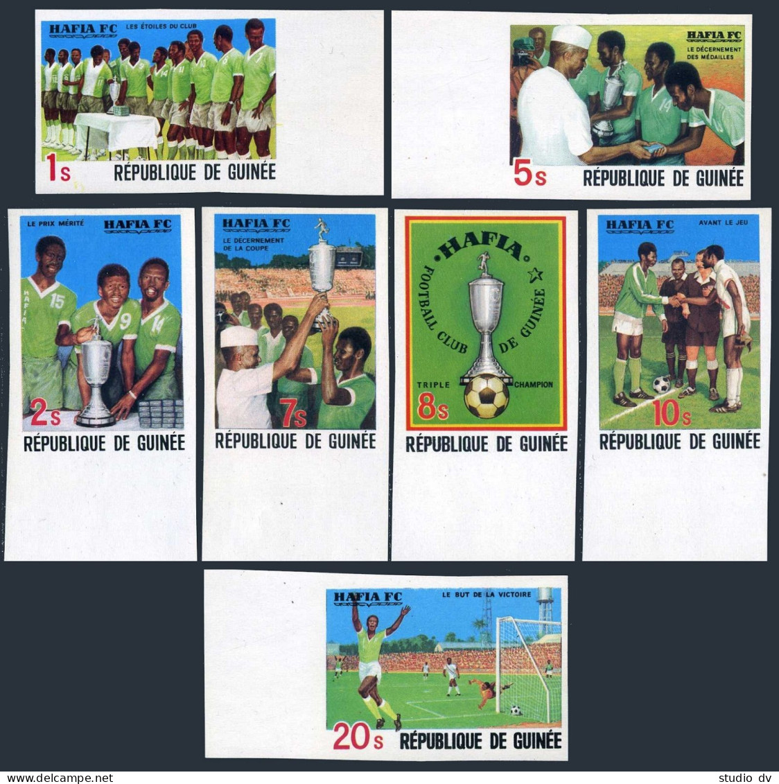Guinea 782-788 Perf,imperf,MNH.Michel 850-857 A,B. Hafia Soccer Team,1979. - Guinée (1958-...)