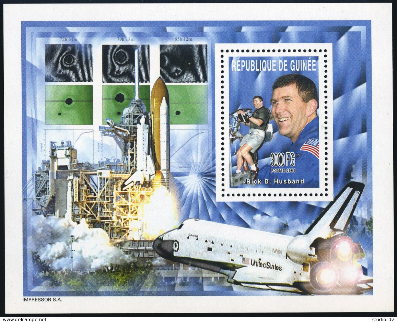 Guinea 2240 Sheet,MNH. Space 2003.Rick D.Husband. - Guinee (1958-...)