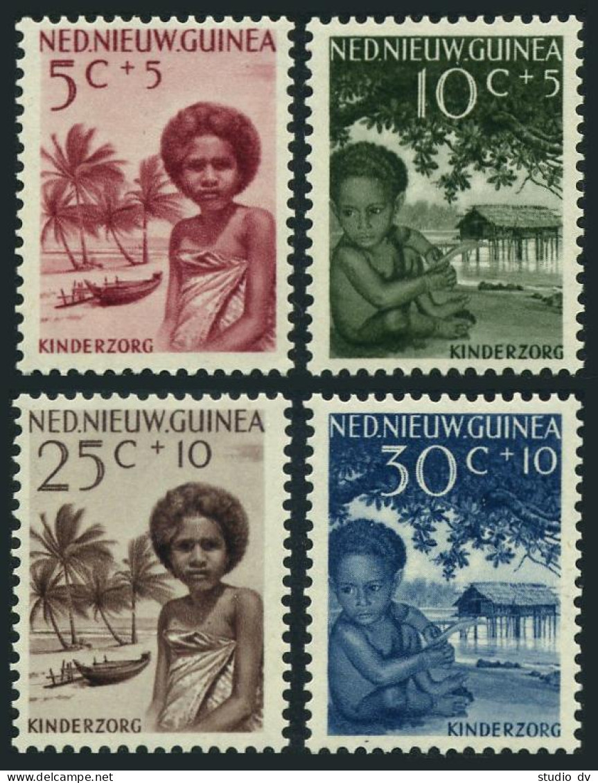 Neth New Guinea B11-B14, MNH. Mi 45-48. Fight Against Infant Mortality, 1957. - Guinea (1958-...)