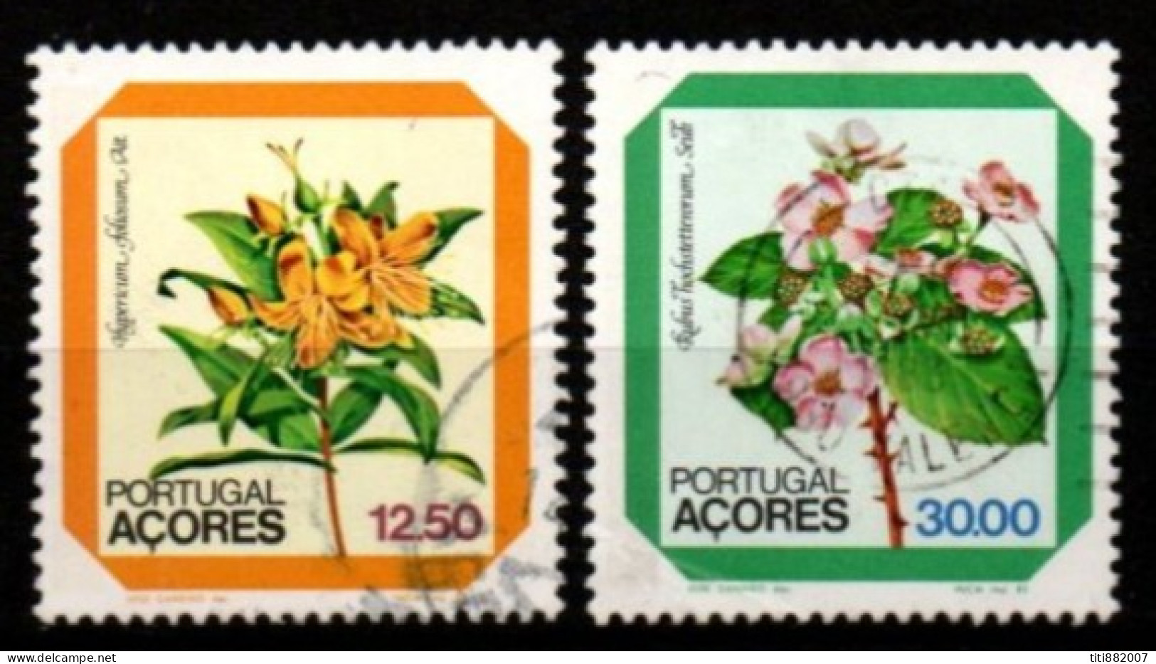 PORTUGAL    -   ACORES  -   1983  .Y&T N° 347 / 348 Oblitérés. Fleurs - Açores