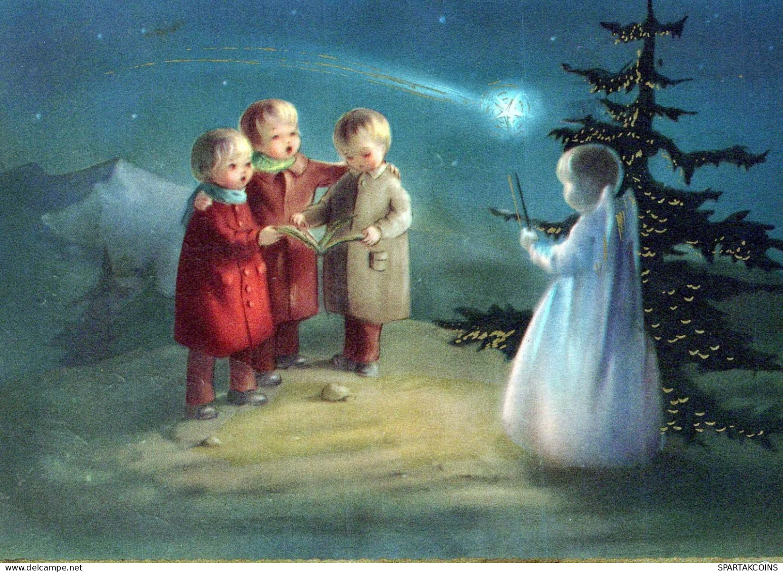 ANGE Bonne Année Noël Vintage Carte Postale CPSM #PAS725.FR - Angels