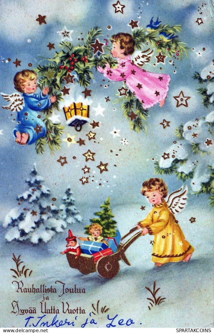 ANGE NOËL Vintage Carte Postale CPSMPF #PAG844.FR - Anges