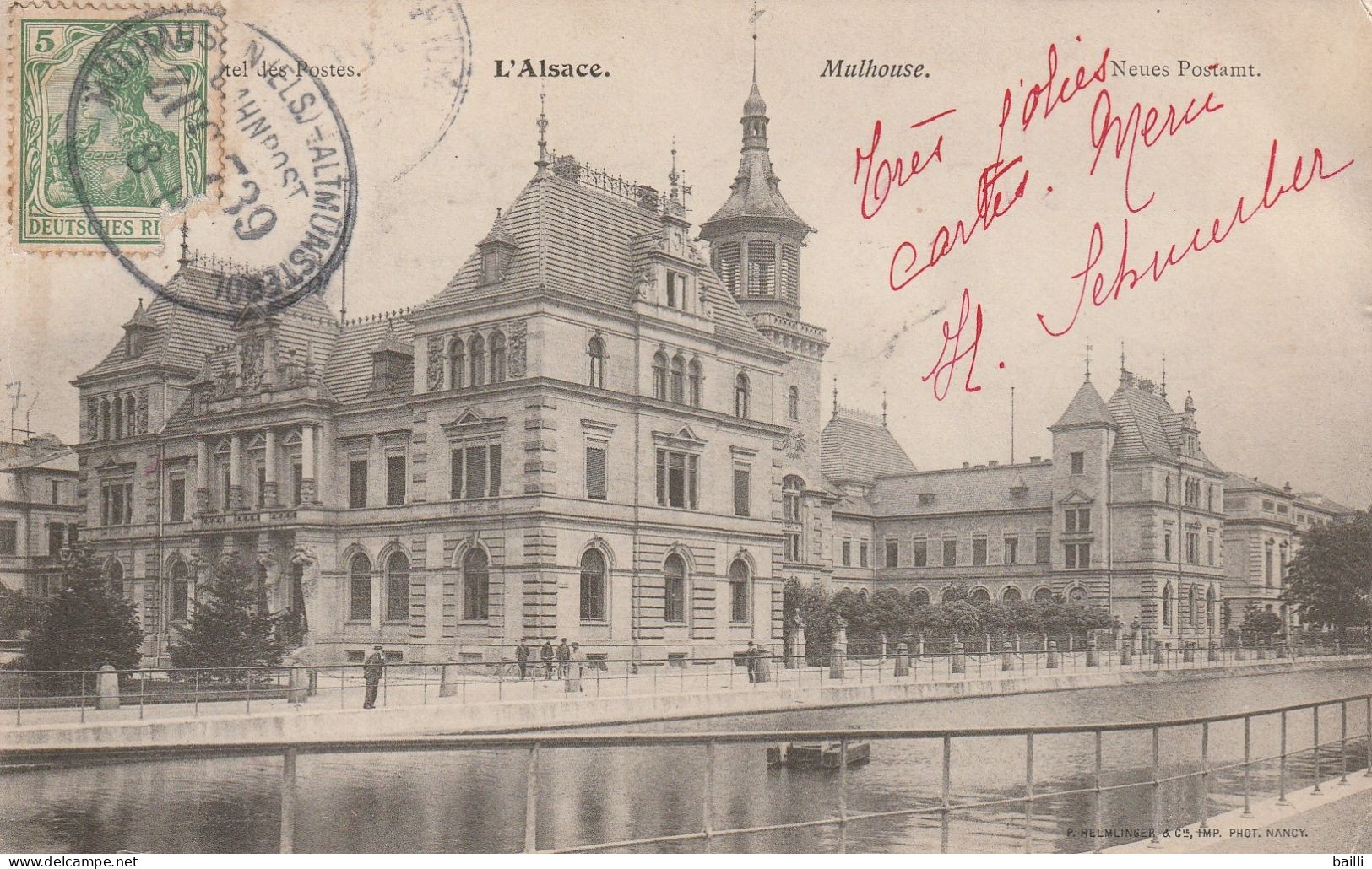 France Alsace Ambulant Mülhausen - Altmünsterol Sur Carte Postale 1904 - Brieven En Documenten