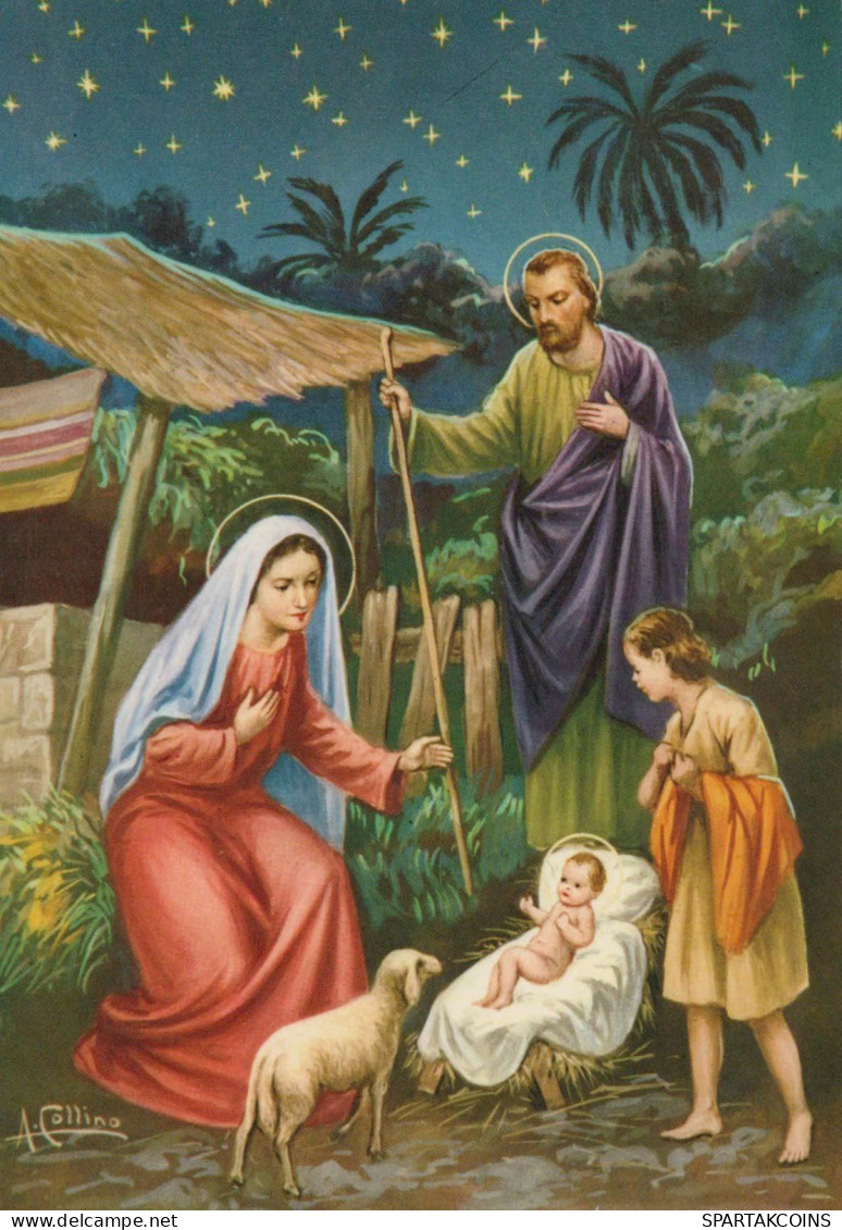 Virgen María Virgen Niño JESÚS Navidad Religión Vintage Tarjeta Postal CPSM #PBB799.ES - Vierge Marie & Madones