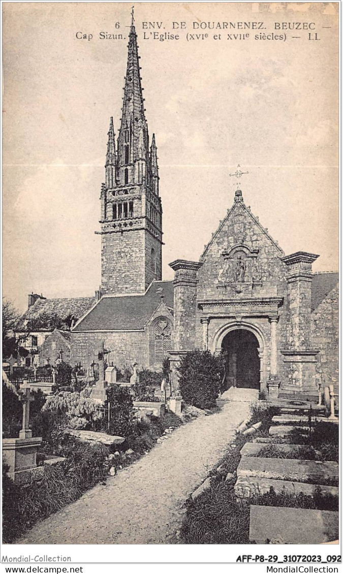 AFFP8-29-0660 - Env De DOUARNENEZ - BEUZEC - Cap Sizun - L'église  - Douarnenez