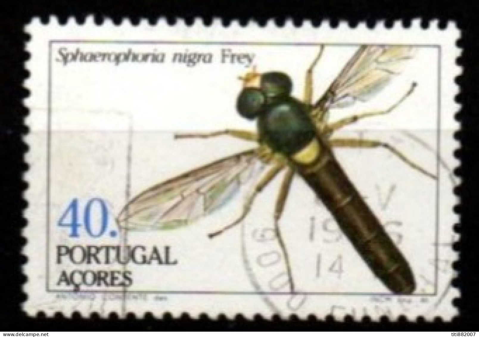 PORTUGAL    -   ACORES  -   1985  .Y&T N° 359 Oblitéré.   Insecte - Açores