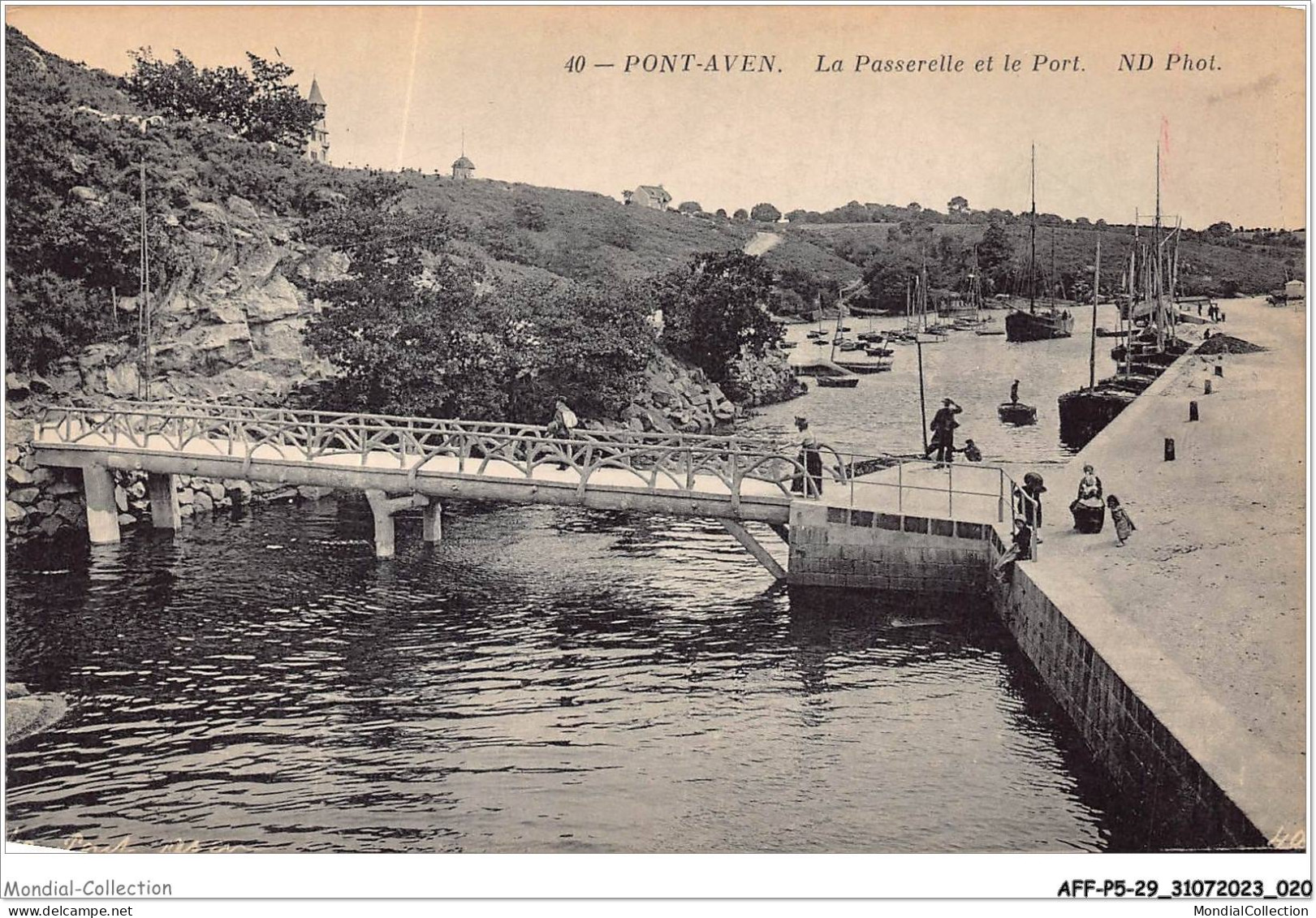 AFFP5-29-0362 - PONT-AVEN - La Passerelle Et Le Port  - Pont Aven