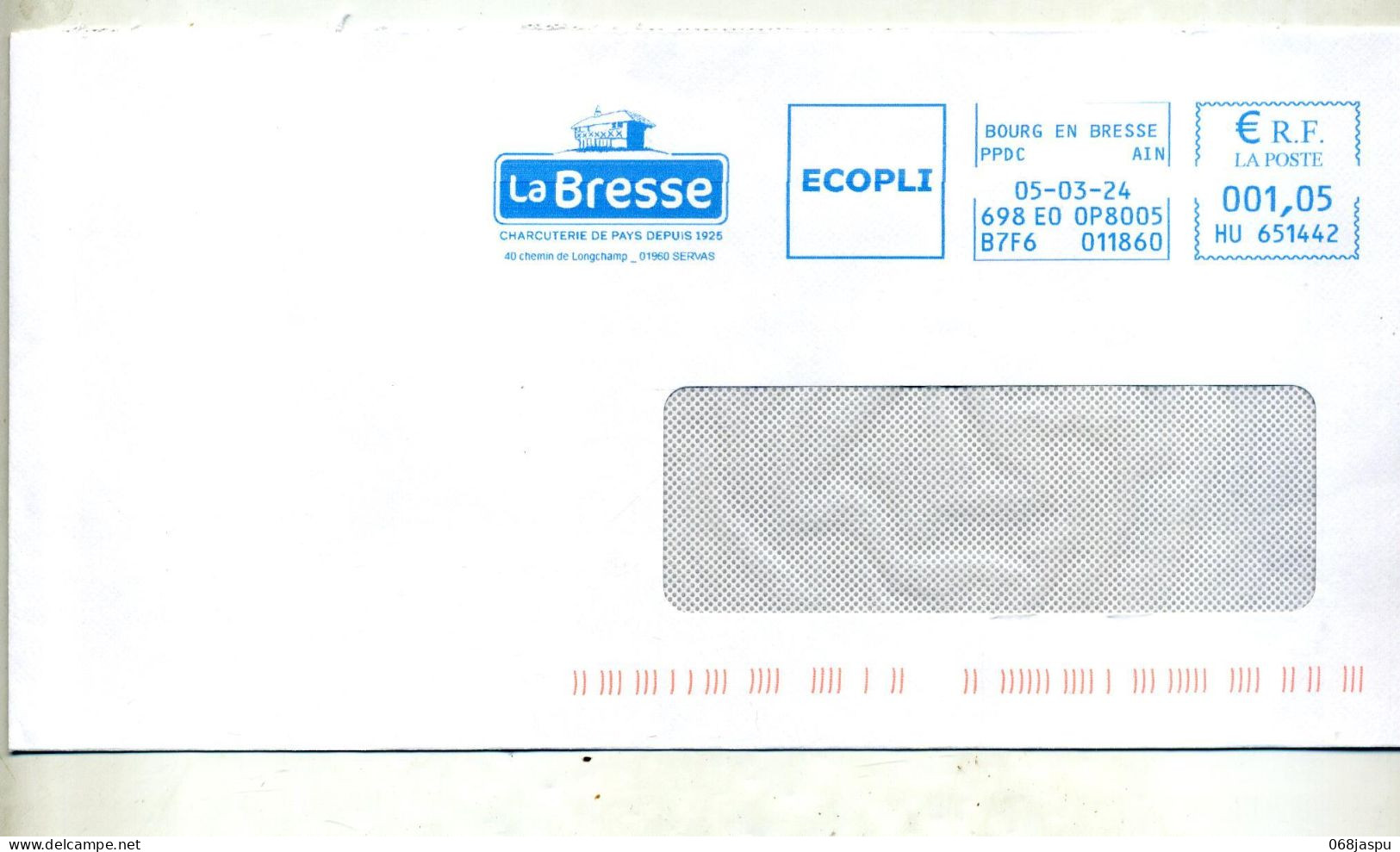 Lettre Flamme Ema Bourg En Bresse Charcuterie - EMA (Printer Machine)