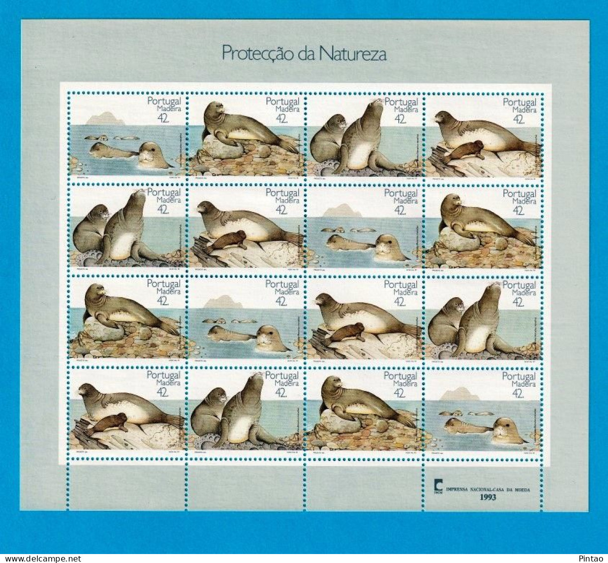 PTFM042- Portugal 1993 Folha Miniatura Nº 11 (selos 2141_ 44)- MNH - Blocks & Sheetlets