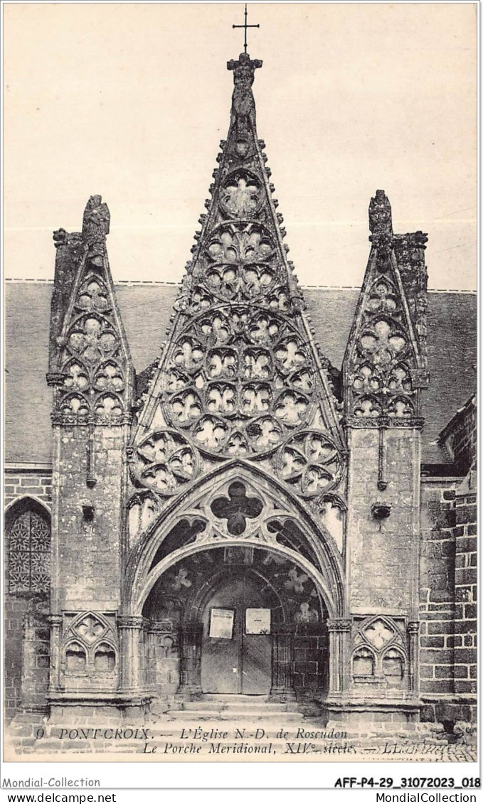 AFFP4-29-0280 - PONT-CROIX - L'église N D De Roscudon - Le Porche Meridional  - Pont-Croix