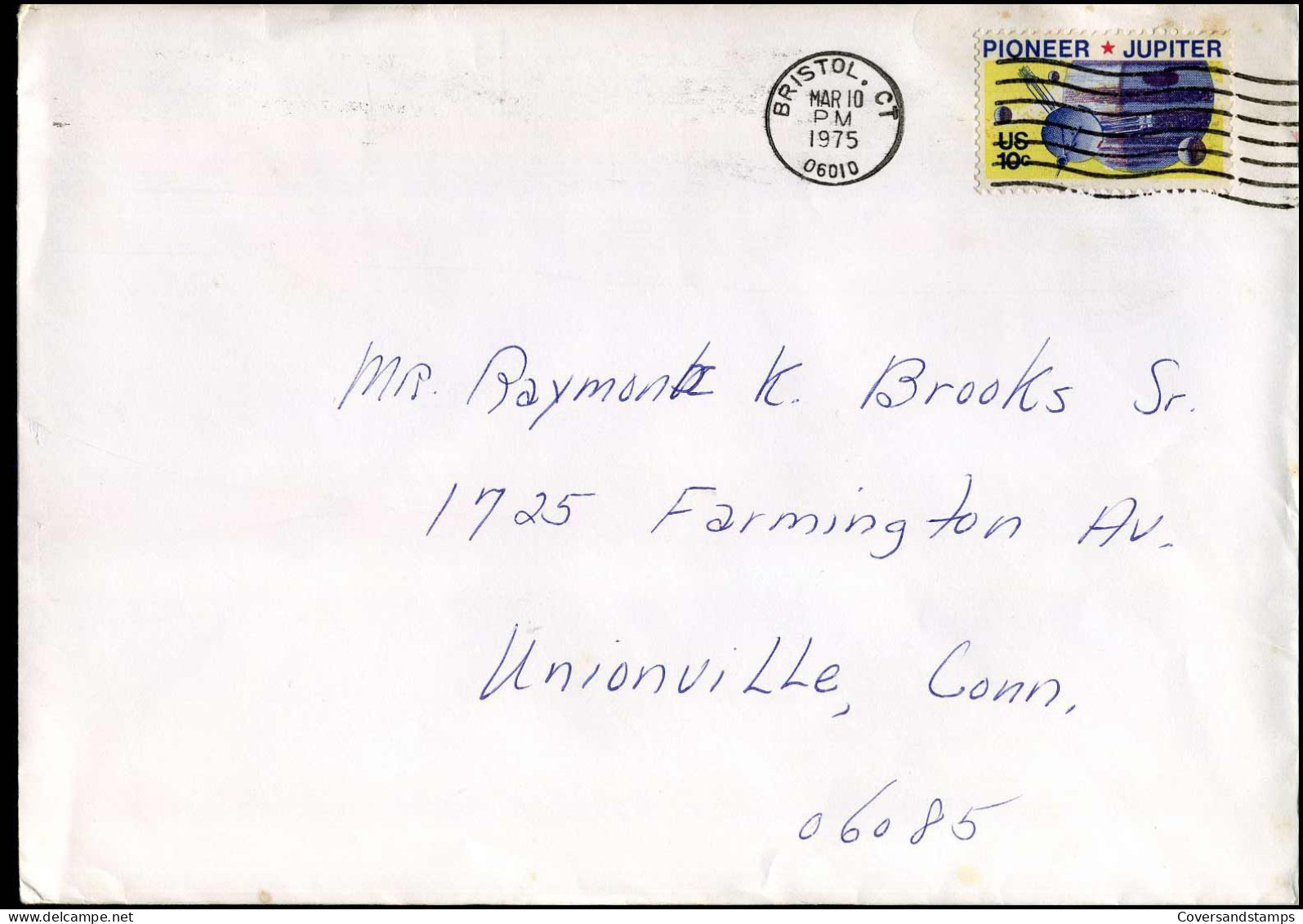 Cover To Unionville, Connecticut - Briefe U. Dokumente