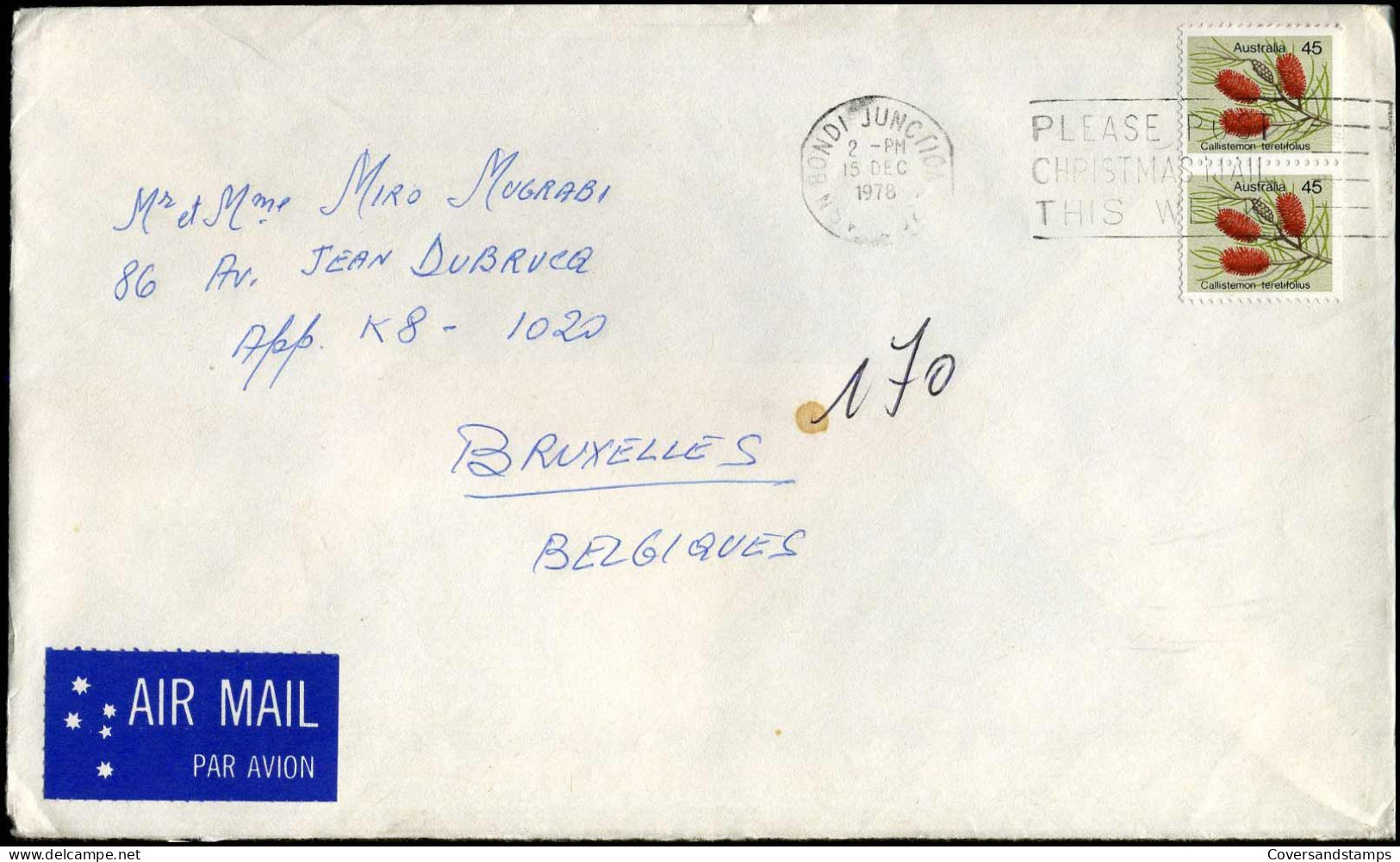 Cover To Brussels, Belgium - Lettres & Documents