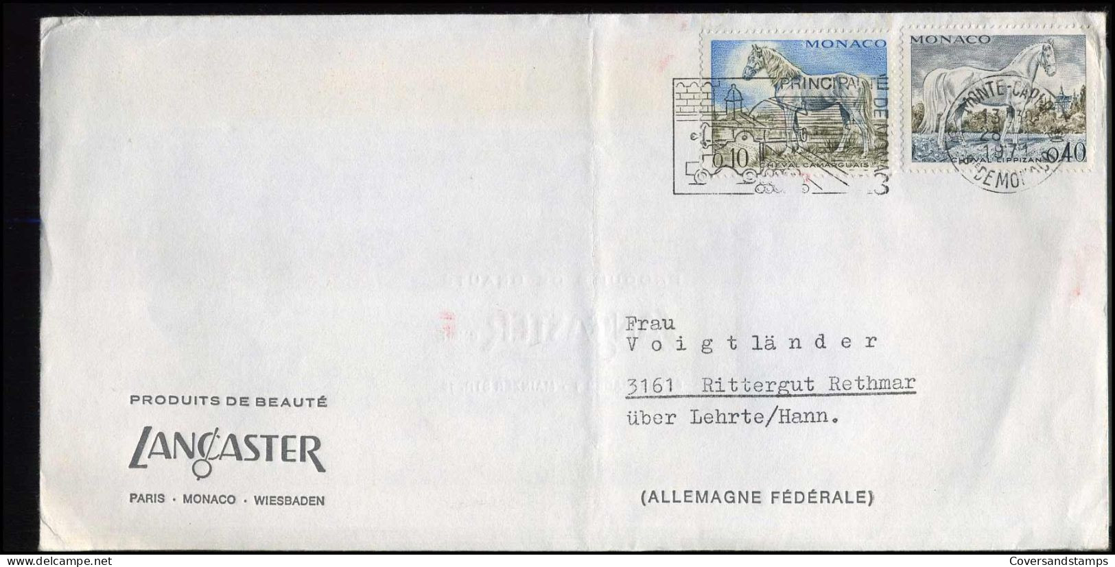 Cover To Rittergut Rethmar, Germany - 'Lancaster, Porduis De Beauté' - Lettres & Documents
