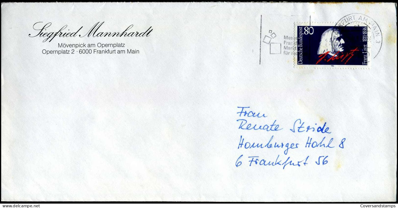 Cover To Frankfurt - 'Siegfried Mannhardt' - Covers & Documents