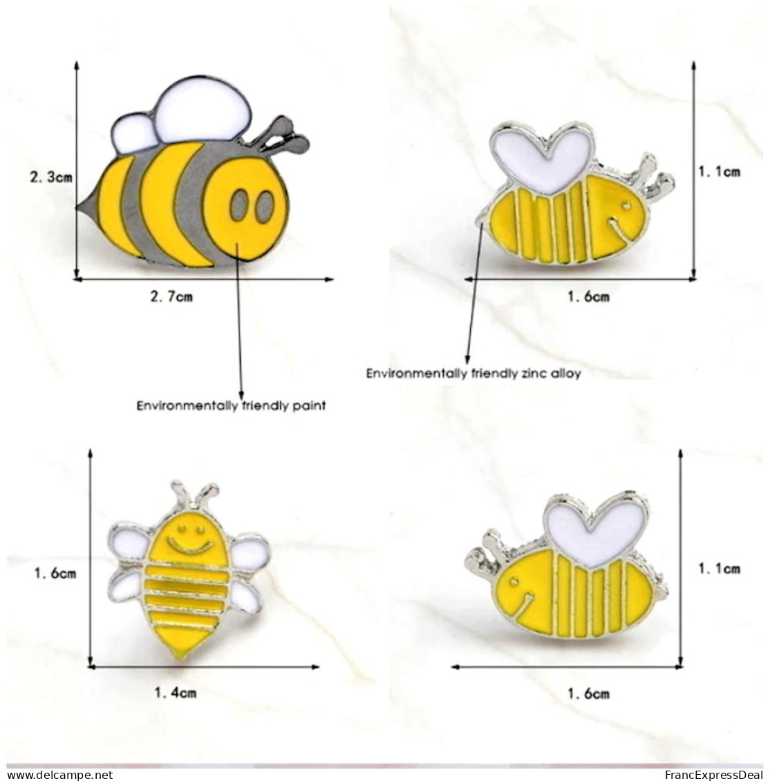 Lot De 4 Pin's NEUFS En Métal Pins - Abeilles - Animaux