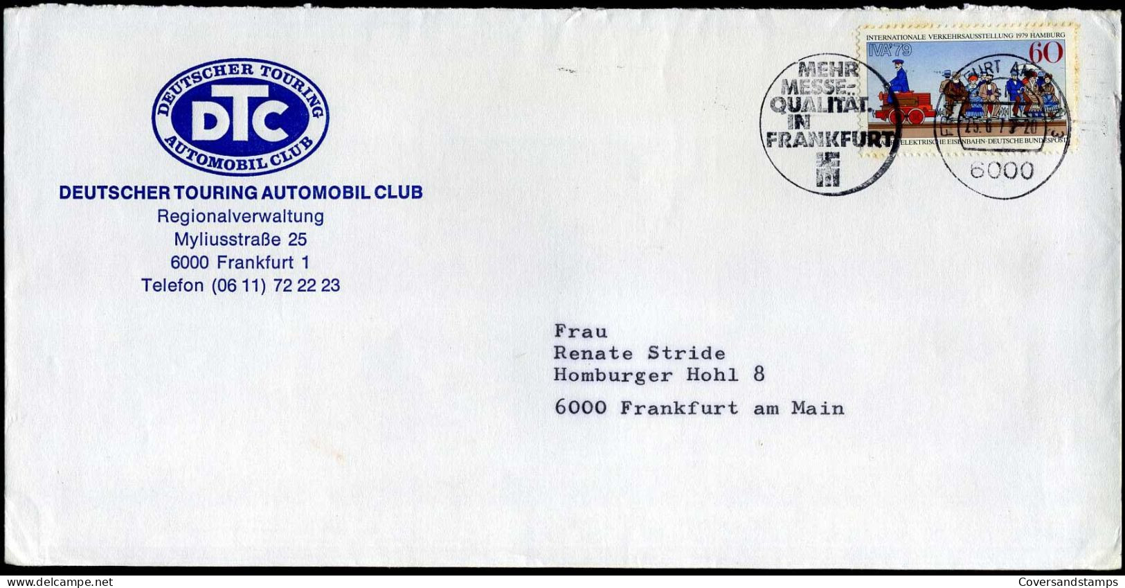Cover To Frankfurt - 'Deutscher Touring Automobil Club' - Covers & Documents