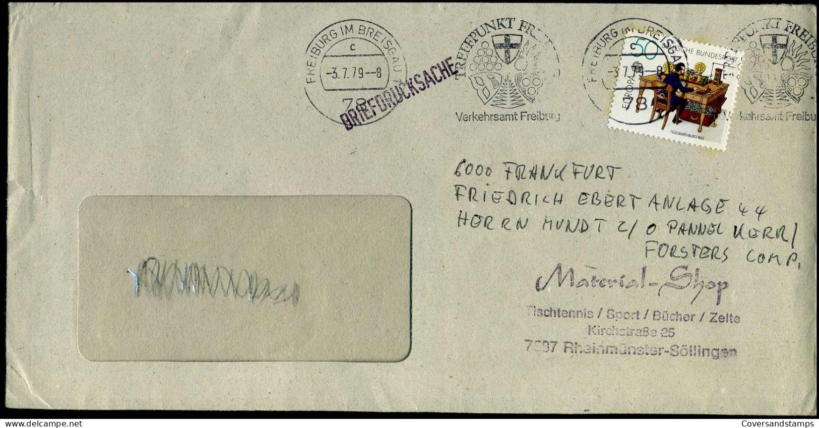 Cover To Frankfurt - 'Material-Shop, Rheinmünster-Söllingen' - Lettres & Documents