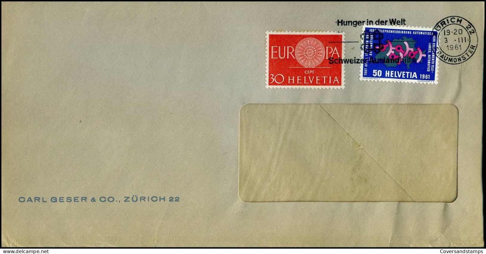 Cover - 'Carl Geser & Co, Zürich' - Lettres & Documents