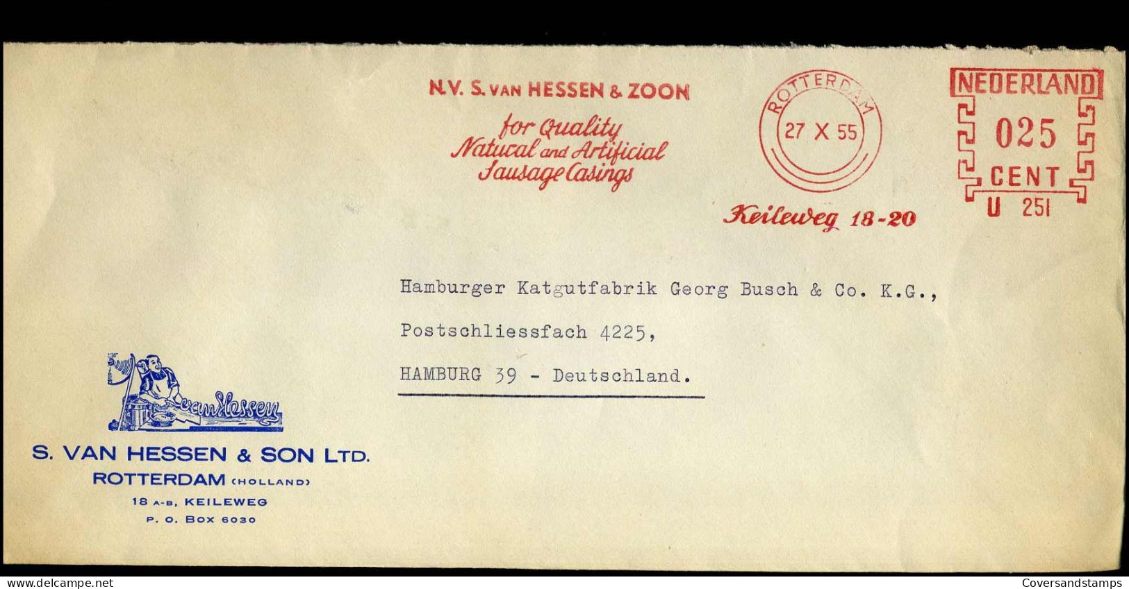 Cover To Hamburg, Germany - 'S. Van Hessen & Son LTD, Rotterdam' - Lettres & Documents