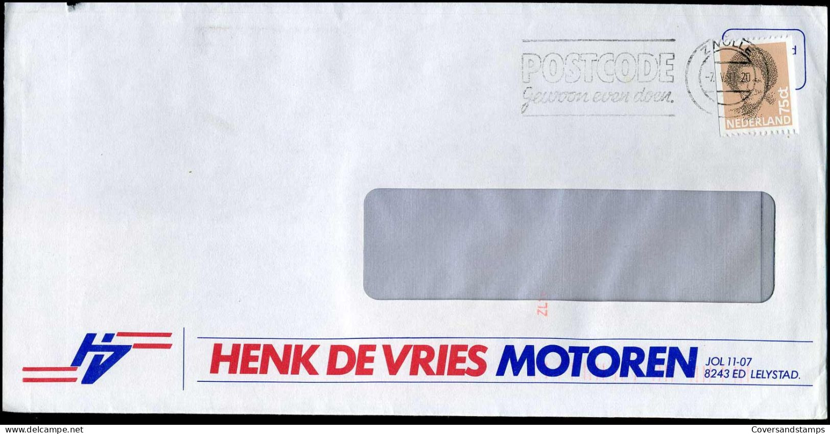 Cover - 'Henk De Vries Motoren, Lelystad' - Briefe U. Dokumente