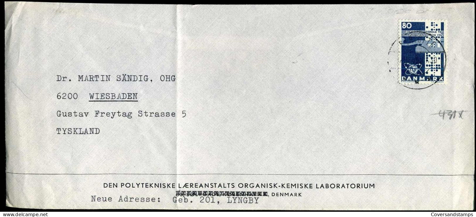Cover From Lyngby, Denmark To Wiesbaden, Germany - Lettres & Documents