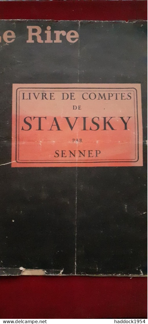 Livre De Comptes De STAVISKY SENNEP Le Rire 1934 - History