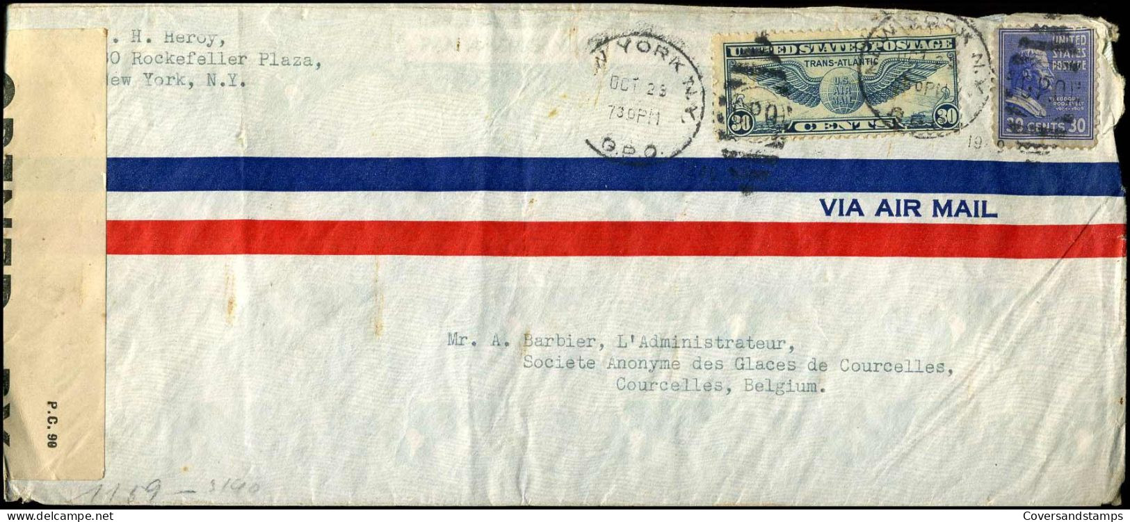 Cover To Courcelles, Belgium - Opened By Examiner 620 - Oberkommando Der Wehrmacht - Covers & Documents