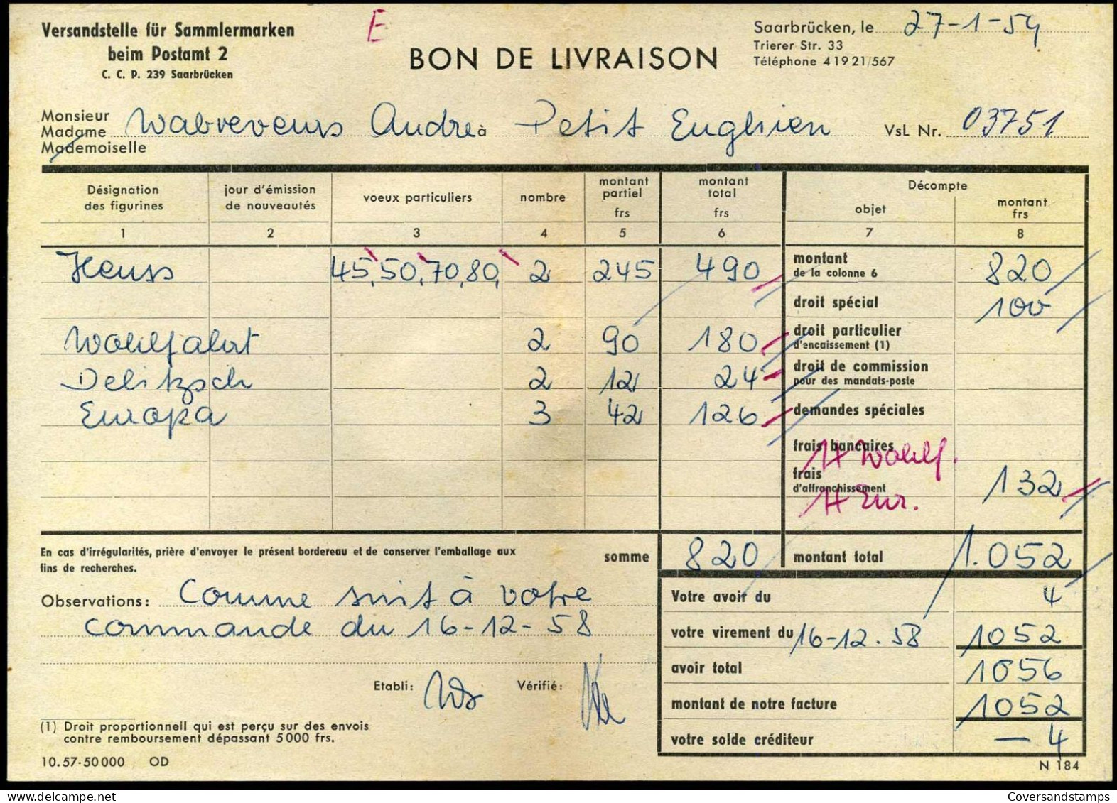 Registered Cover To Petit-Enghien, Belgium - Mi 439/40 + Mi 441/44 - Covers & Documents