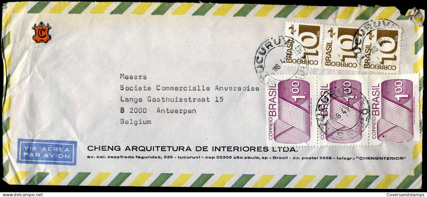 Cover To Antwerp, Belgium - "Cheng Arquitetura De Interiores Ltda, Sao Paulo" - Lettres & Documents