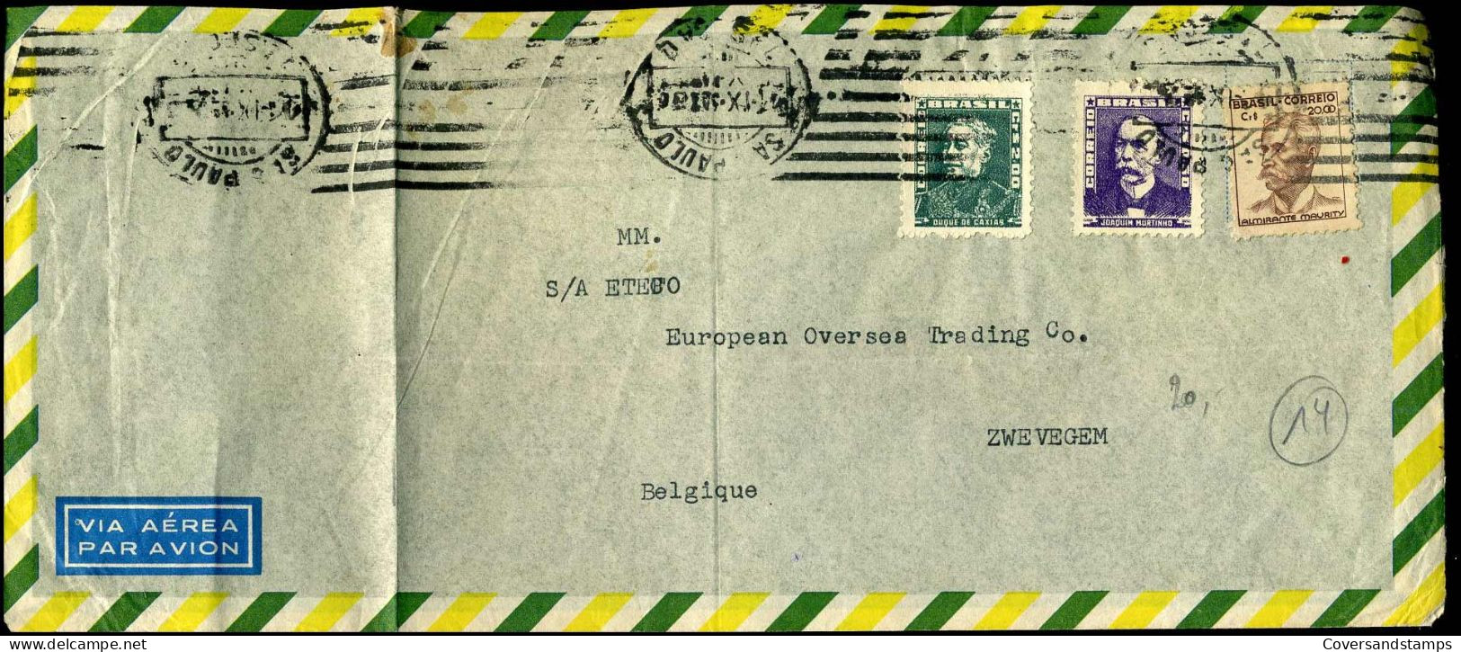 Cover To Zwevegem, Belgium - Lettres & Documents