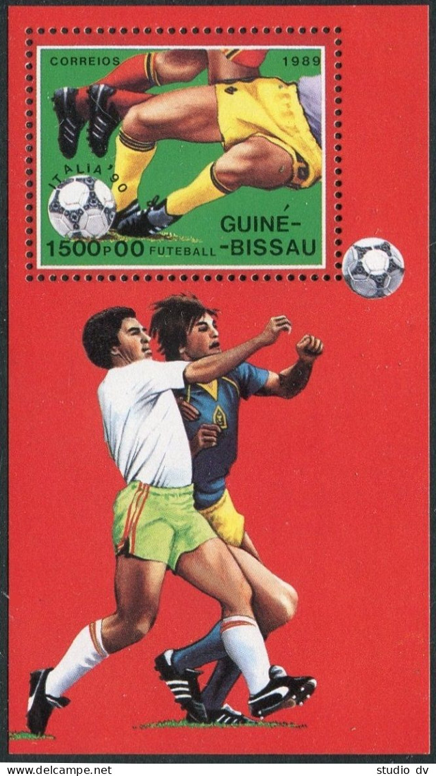 Guinea Bissau 780-786,786A,MNH.Michel 1073-1079,Bl.281.World Soccer Cup Italy-89 - Guinea-Bissau