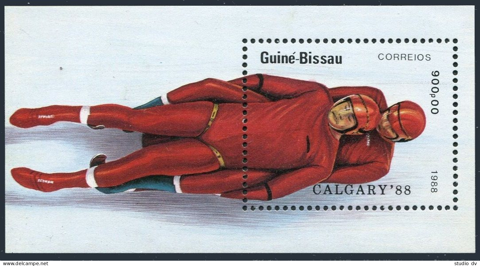 Guinea Bissau 704-710,710A,MNH.Olympics,Calgary-1988.Pairs Figure Skating,Luge,  - Guinea-Bissau