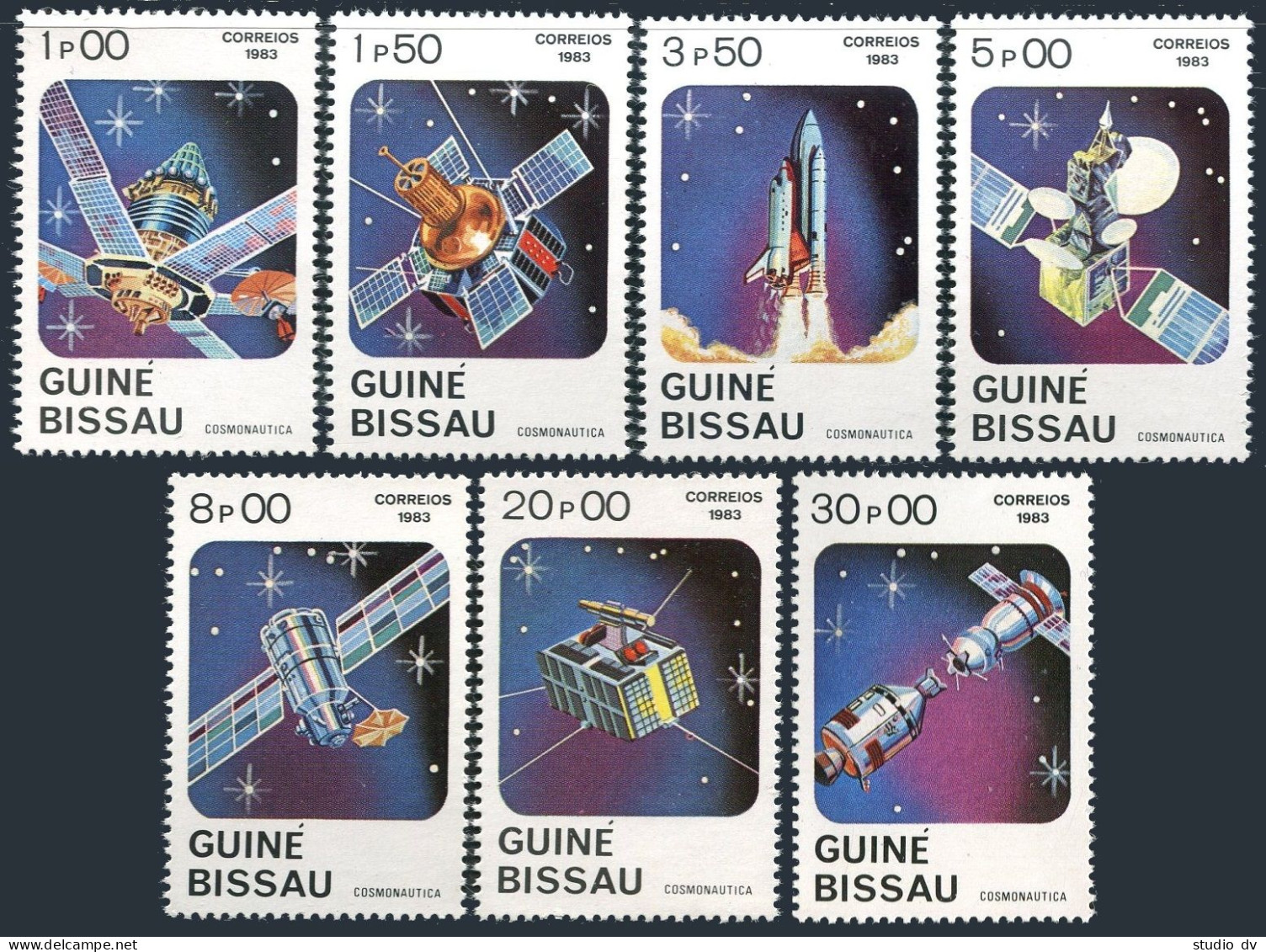 Guinea Bissau 465-471, MNH. Michel 666-672. Space Exploration, 1983. - Guinée-Bissau