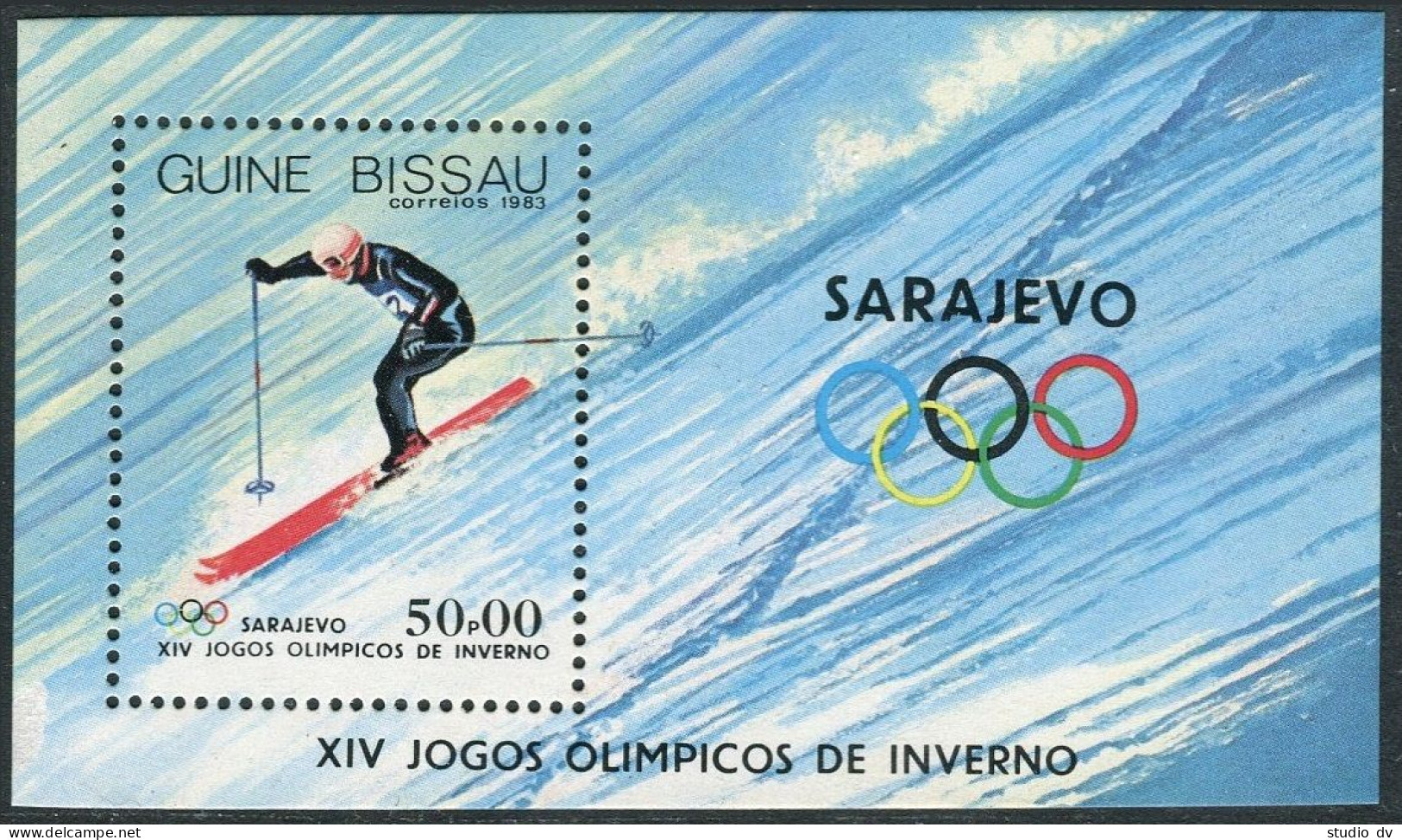Guinea Bissau 505-512, MNH. Mi 709-715,Bl.255. Olympics, Sarajevo-1984. Hockey, - Guinea-Bissau