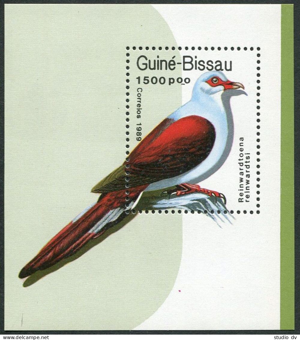 Guinea Bissau 811-817,818,MNH.Mi 1018-1024,Bl.275. 1989.Alectroenas Pukcherrima, - Guinée-Bissau