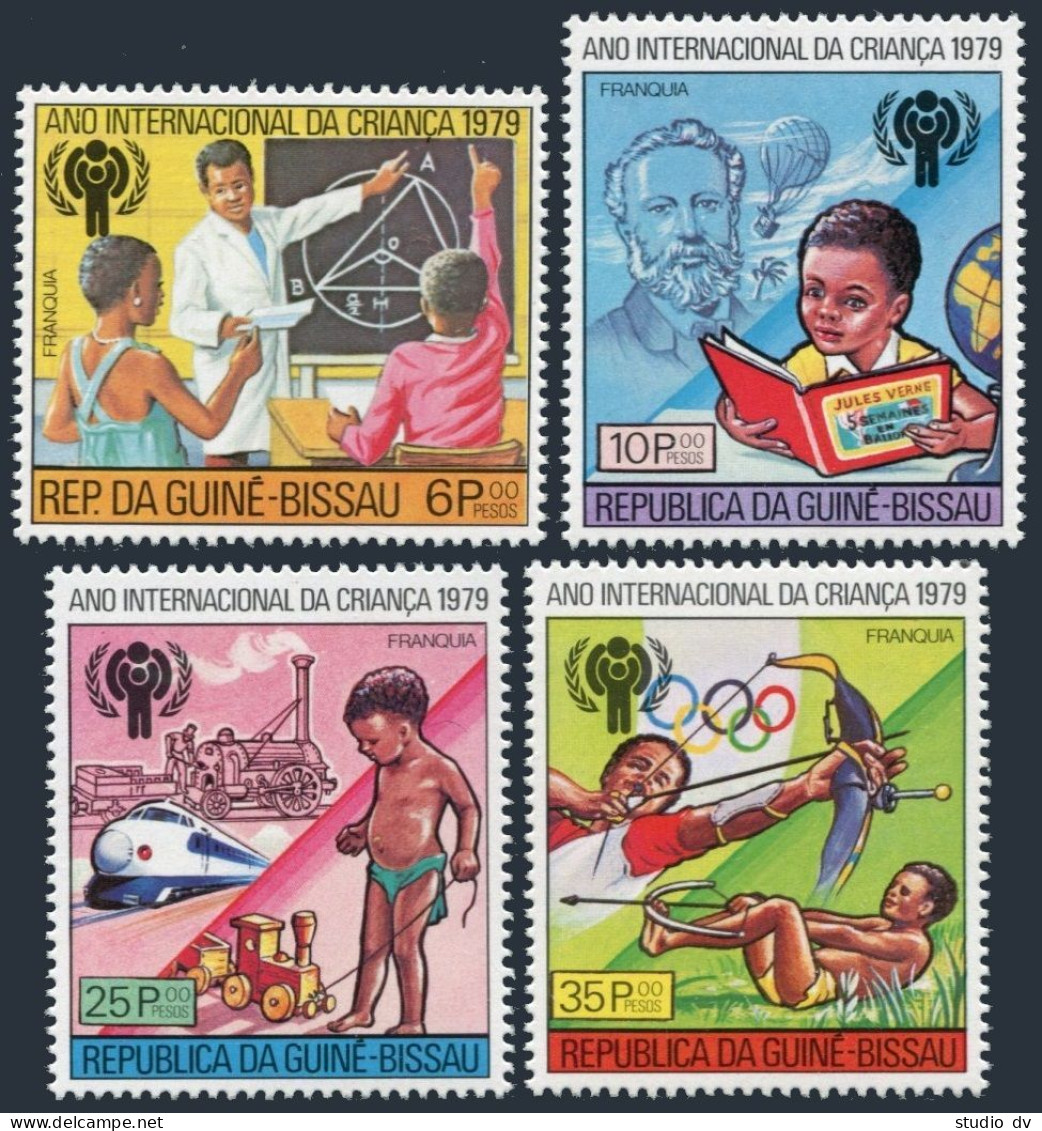 Guinea Bissau 412-412C,412D,MNH. IYC-1979.Satellite,Fishing,Bird,Jules Verne, - Guinea-Bissau