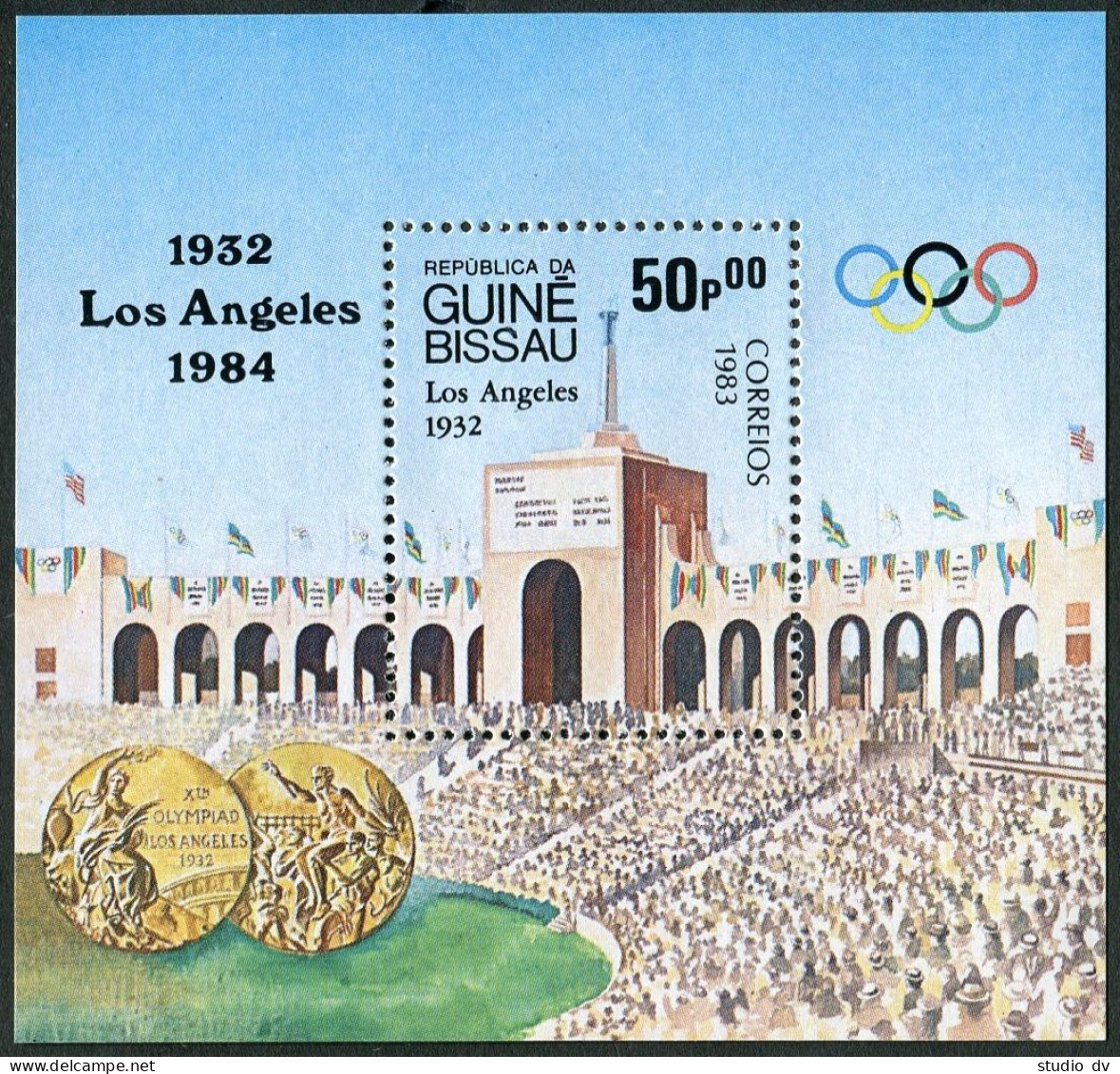 Guinea Bissau 489-496,MNH. Mi 690-696,Bl.252. Olympics Los Angeles-1984.Fencing, - Guinea-Bissau