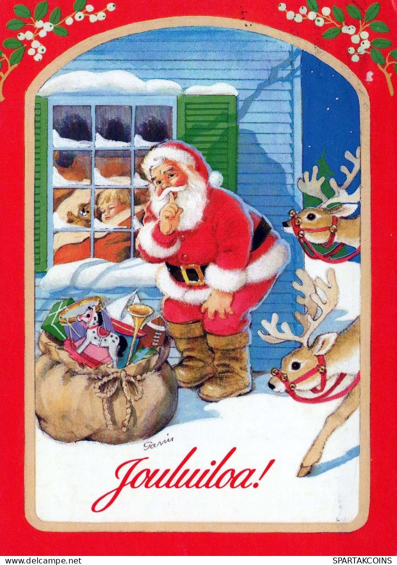 SANTA CLAUS Happy New Year Christmas Vintage Postcard CPSM #PAU363.GB - Santa Claus