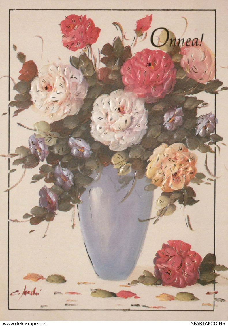 FLOWERS Vintage Postcard CPSM #PAS663.GB - Flowers