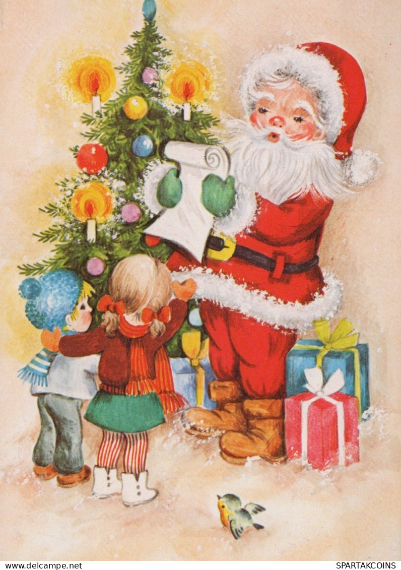 SANTA CLAUS CHILDREN CHRISTMAS Holidays Vintage Postcard CPSM #PAK254.GB - Santa Claus