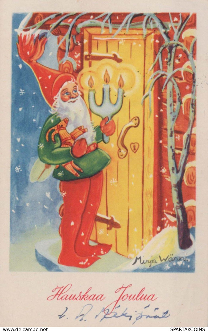 PÈRE NOËL Bonne Année Noël Vintage Carte Postale CPSMPF #PKG307.FR - Kerstman