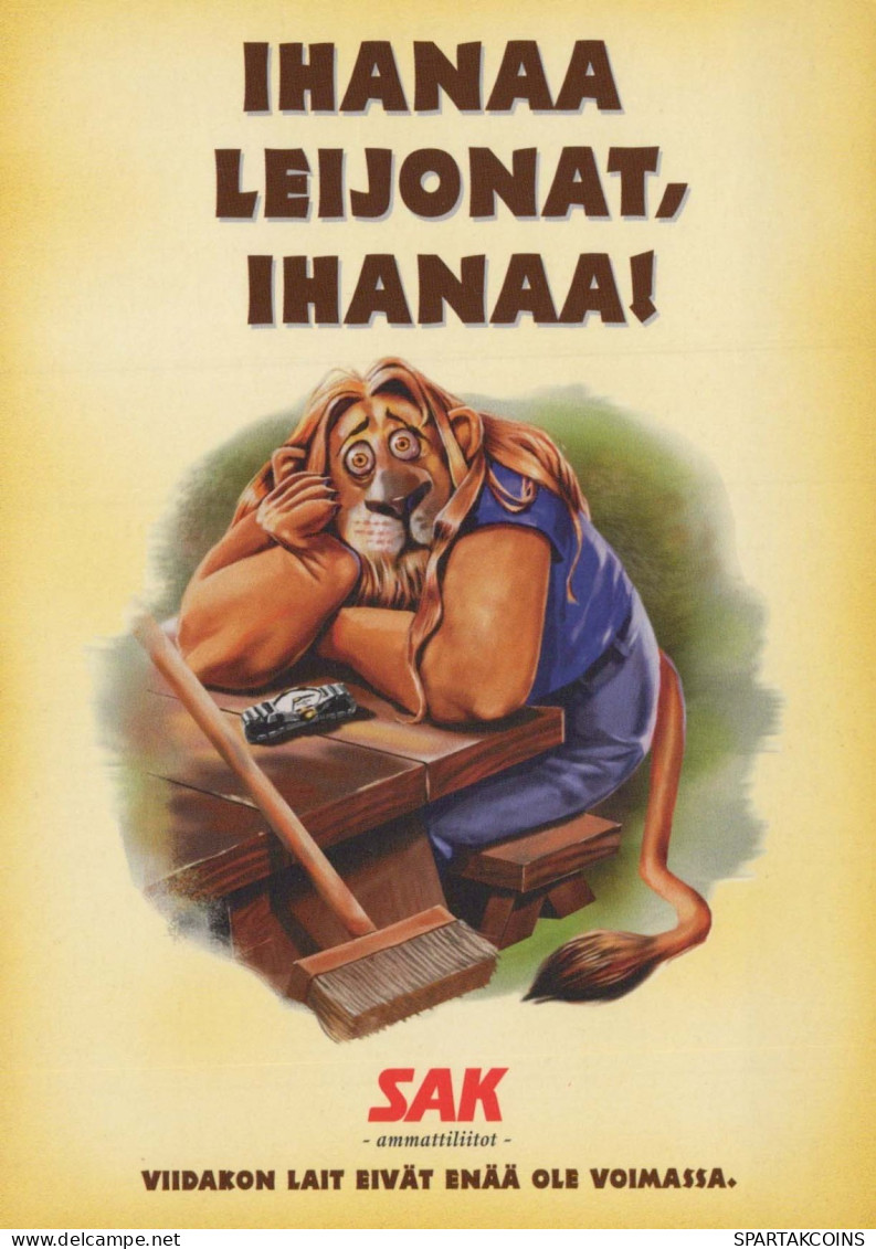 LION Animaux Vintage Carte Postale CPSM #PBS059.FR - Lions