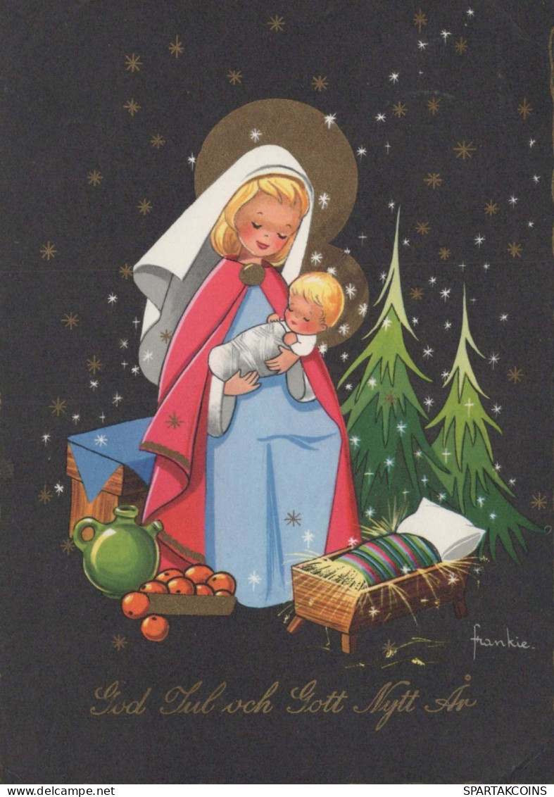 Vierge Marie Madone Bébé JÉSUS Noël Religion Vintage Carte Postale CPSM #PBP953.FR - Virgen Mary & Madonnas